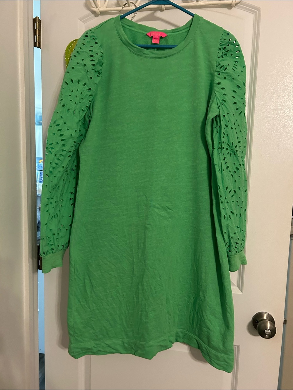 Lilly Pulitzer Green Eyelet Sleeve Knit Dress
